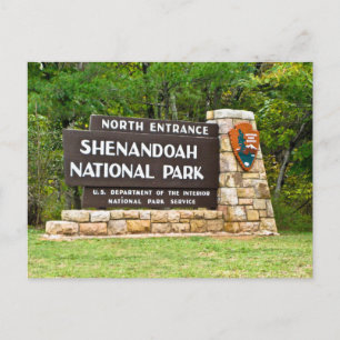 Shenandoah Nationalpark Nordeingang Zeichen Postkarte