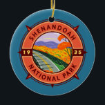 Shenandoah Nationalpark Retro Kompass Emblem Keramik Ornament<br><div class="desc">Shenandoah Vektorgrafik Design. Das Skyline Drive ist lang und ein weitläufiges Netz von Trails umfasst einen Abschnitt des Appalachen-Fernwegs.</div>