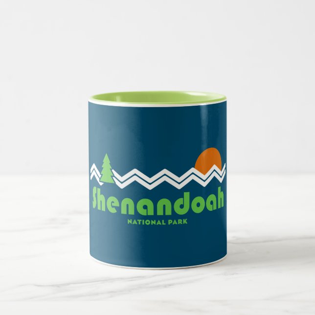 Shenandoah Nationalpark Retro Zweifarbige Tasse (Mittel)
