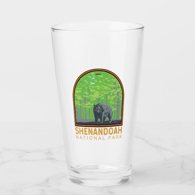 Shenandoah Nationalpark Schwarzer Bär Vintag Glas (Vorderseite)