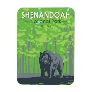 Shenandoah Nationalpark Schwarzer Bär Vintag Magnet