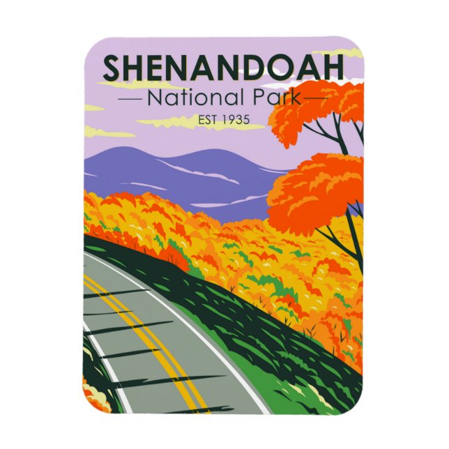 Shenandoah Nationalpark Skyline Drive Virginia Magnet (Vertikal)