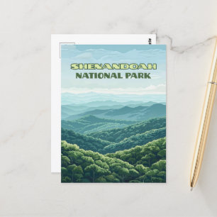 Shenandoah Nationalpark Virginia Blue Ridge Retro Postkarte