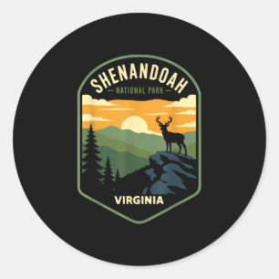 Shenandoah Nationalpark Virginia Vintage-Design Runder Aufkleber