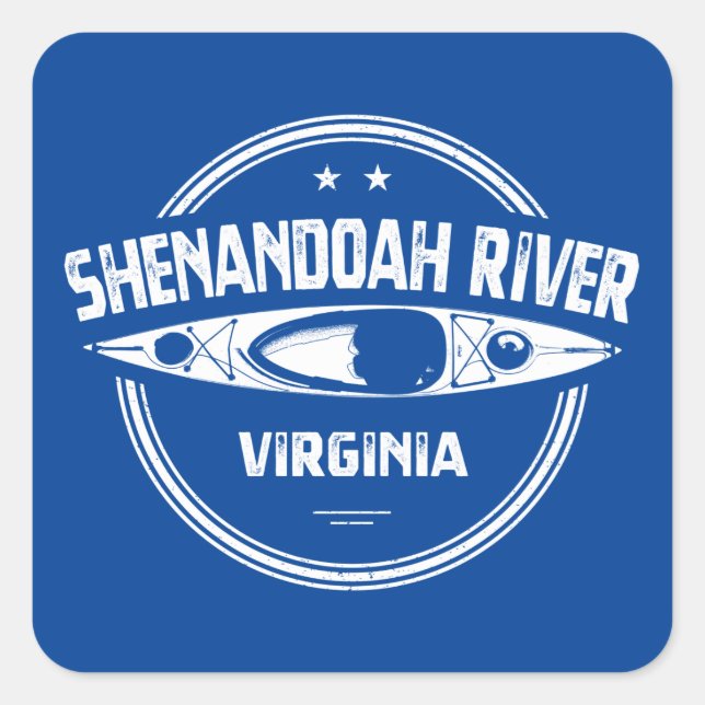 Shenandoah River, Virginia Quadratischer Aufkleber (Vorderseite)