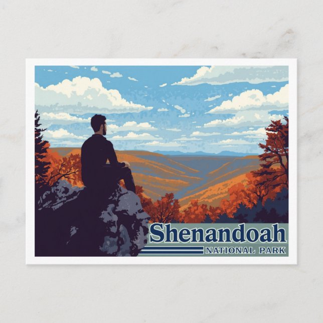 Shenandoah Skyline Drive Fall Art Postkarte (Vorderseite)