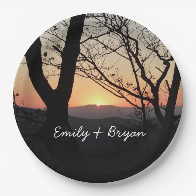 Shenandoah Sunset Nationalpark Landschaft Pappteller (Vorderseite)