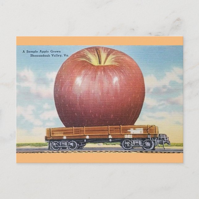 Shenandoah Valley, Virginia Giant Apple Postcard Postkarte (Vorderseite)