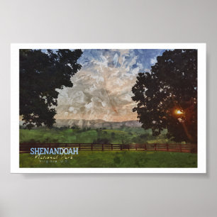 SHENANDOAH WATERCOLOR - VIRGINIA VEREINIGTE STAATE POSTER