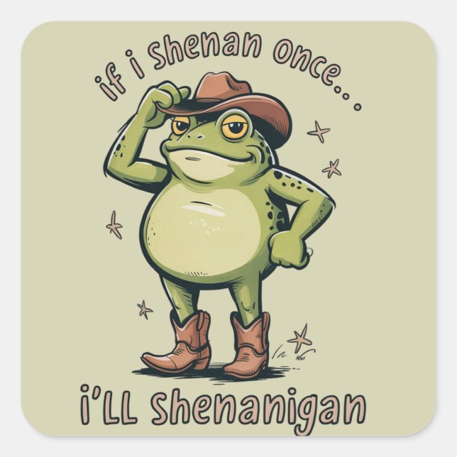Shenanigan Funny Mental Health Frog  Quadratischer Aufkleber (Vorderseite)