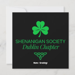 Shenanigan Society Dublin Chapter Vintage Heritage Einladung