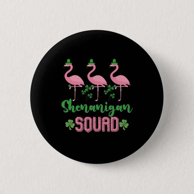 Shenanigan Squad Flamingo Kobold St Patrick's  Button (Vorderseite)