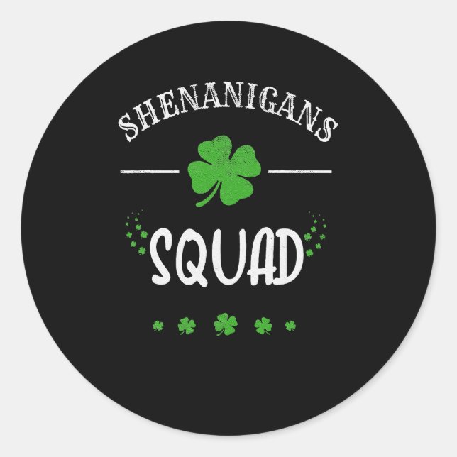 Shenanigan Squad St Patrick Day Gnomes Proud Irish Runder Aufkleber (Vorderseite)