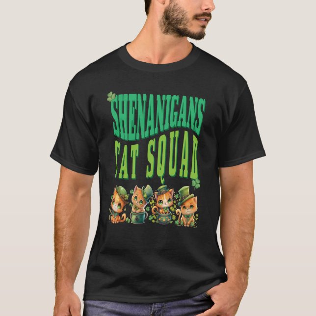 Shenanigans Cat Squad St Patrick's Day Kitten St P T-Shirt (Vorderseite)