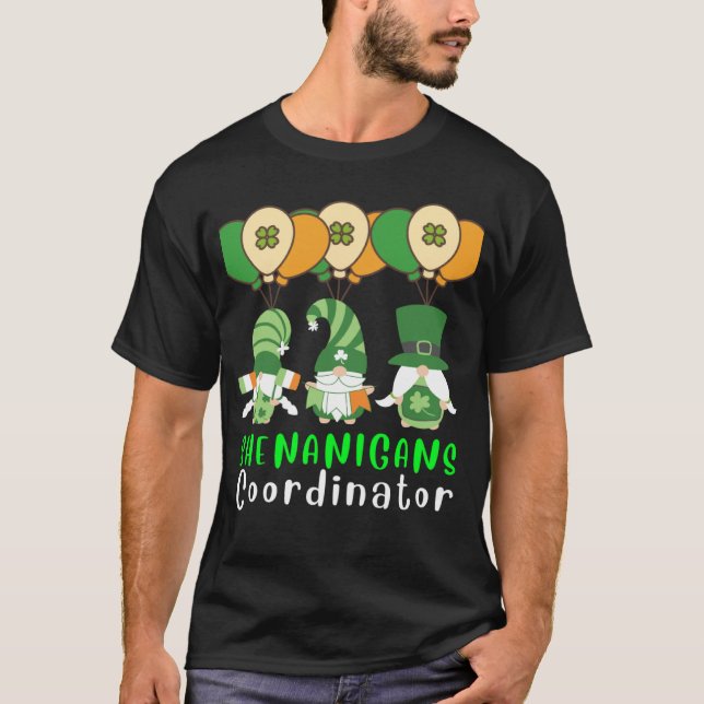 Shenanigans Coordinator Leprechaun Unicorn Dabbing T-Shirt (Vorderseite)