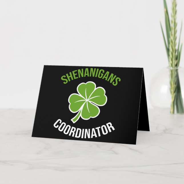Shenanigans Coordinator St Patrick's Day Karte (Vorderseite)
