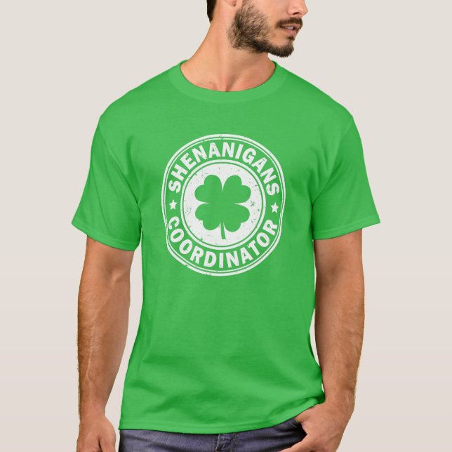 Shenanigans Coordinator St Patricks Day Kleeblatt  T-Shirt (Vorderseite)