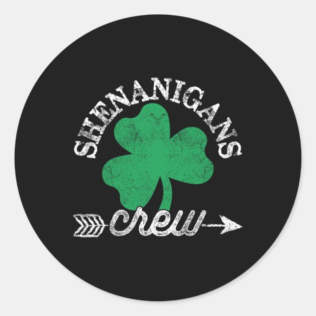 Shenanigans Crew St Patricks Day Shenanigator Squa Runder Aufkleber (Vorderseite)
