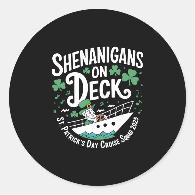 Shenanigans Deck St. Patrick's Day Kreuzfahrt 2025 Runder Aufkleber (Vorderseite)