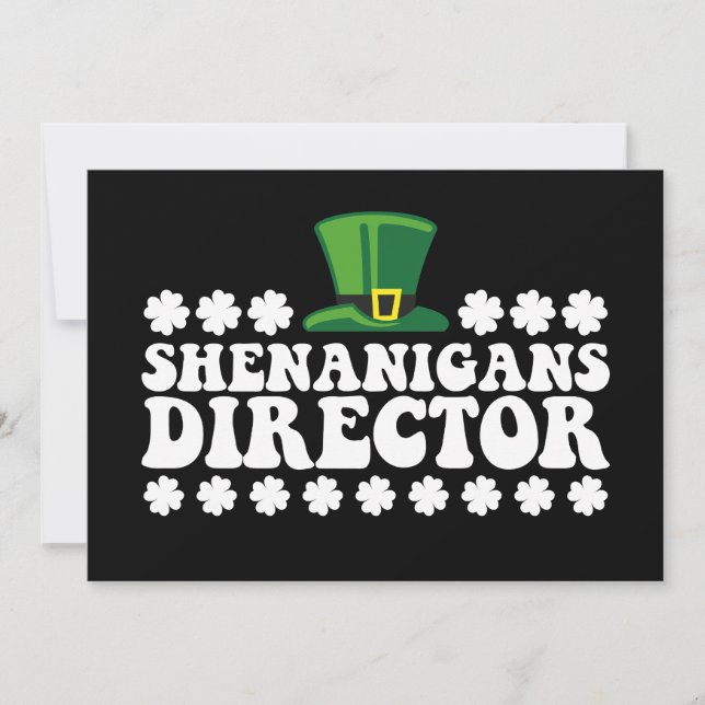 Shenanigans Director Groovy St Patrick's Day Irish Einladung (Vorderseite)