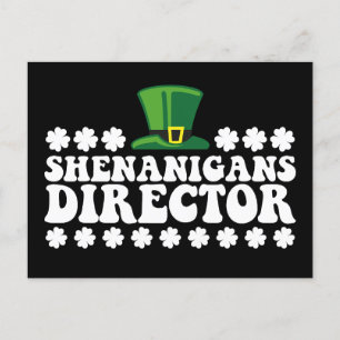Shenanigans Director Groovy St Patrick's Day Irish Postkarte