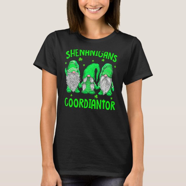 Shenanigans-Koordinator Funny Gnome St Patrick's D T-Shirt (Vorderseite)