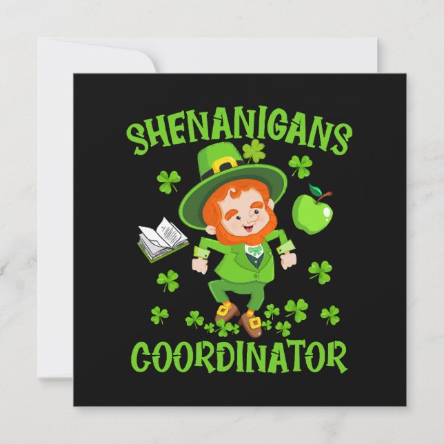 Shenanigans-Koordinator Funny Teacher St Patrick's Einladung (Vorderseite)