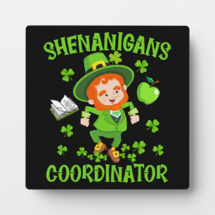 Shenanigans-Koordinator Funny Teacher St Patrick's Fotoplatte