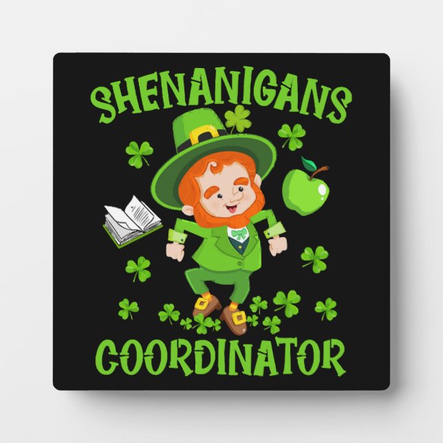 Shenanigans-Koordinator Funny Teacher St Patrick's Fotoplatte (Vorderseite)