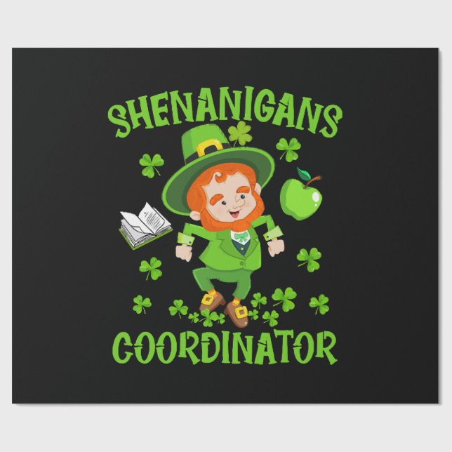 Shenanigans-Koordinator Funny Teacher St Patrick's Geschenkpapier (Flach)