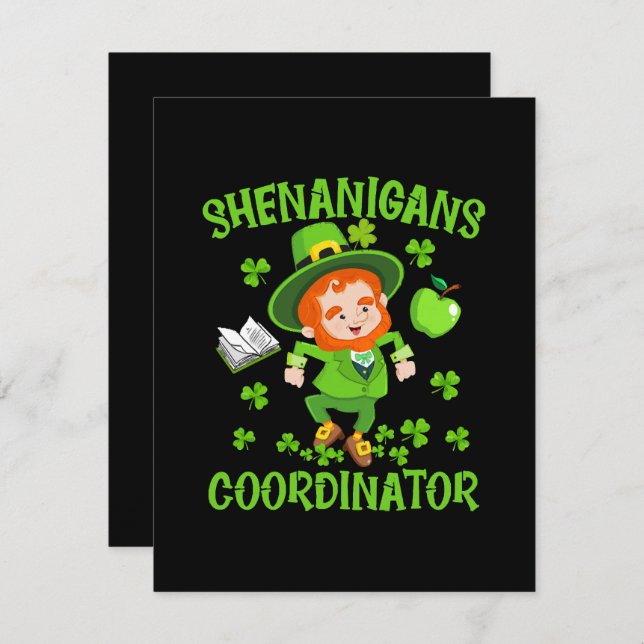 Shenanigans-Koordinator Funny Teacher St Patrick's RSVP Karte (Vorne/Hinten)