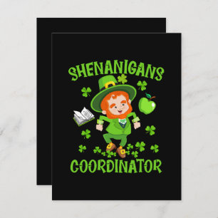 Shenanigans-Koordinator Funny Teacher St Patrick's RSVP Karte