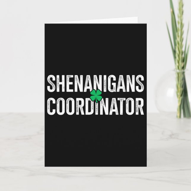 Shenanigans-Koordinator für lustigen St. Patricks  Karte (Vorderseite)