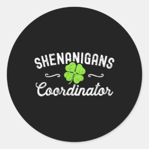 Shenanigans-Koordinator Happy St Patricks Day Teac Runder Aufkleber