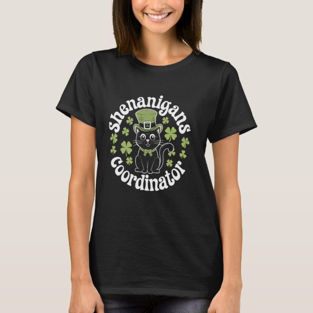 Shenanigans-Koordinator Katze Glücksbringer T-Shirt (Vorderseite)