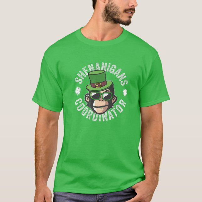Shenanigans Koordinator Monkey Funny St Patricks D T-Shirt (Vorderseite)