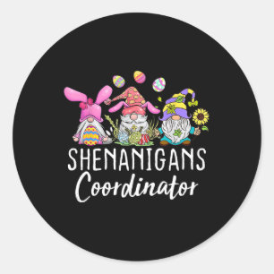 Shenanigans-Koordinator Osterfest Bunny Gnomes Rab Runder Aufkleber