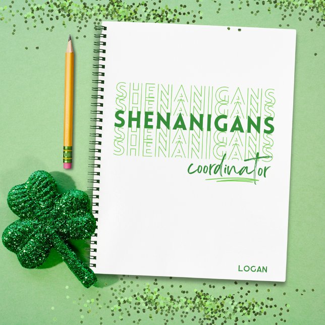 Shenanigans Koordinator St Patrick's Day Custom Notizbuch (Von Creator hochgeladen)