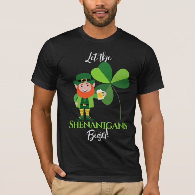Shenanigans Leprechaun Kleeblatt St Patrick's Day T-Shirt (Vorderseite)