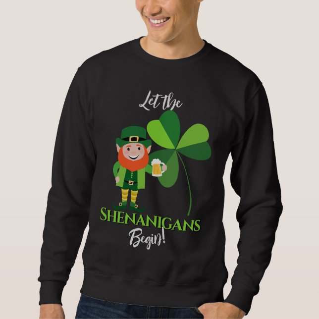 Shenanigans Leprechaun Shamrock St Patrick’s Day Sweatshirt (Vorderseite)