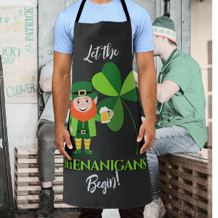 Shenanigans Leprechaun Shamrock St. Patrick’s Tag Schürze