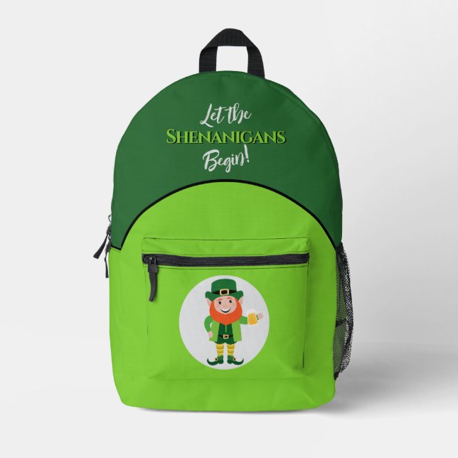 Shenanigans Leprechaun St Patrick’s Day Bedruckter Rucksack (Vorderseite)