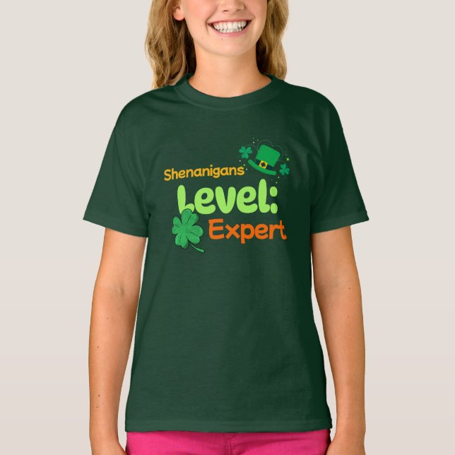 Shenanigans Level: Expert St. Patrick's Day Spaß T-Shirt (Vorderseite)