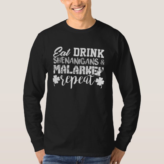 Shenanigans Malarkey Drinking St Patricks  Drinkin T-Shirt (Vorderseite)