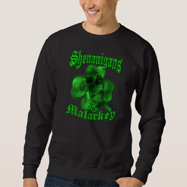 Shenanigans & Malarkey Skull Kleeblatt St Patrick  Sweatshirt (Vorderseite)