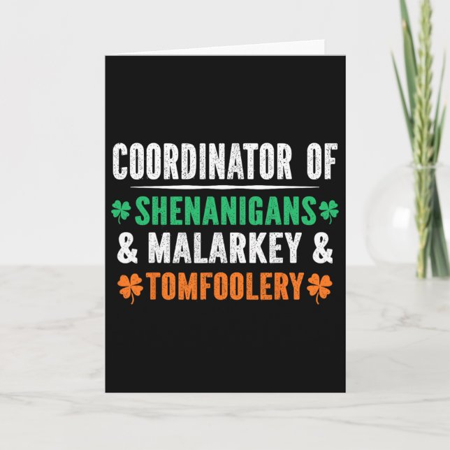Shenanigans Malarkey Und Tomfoolery Lehrer St Pat Karte (Vorderseite)