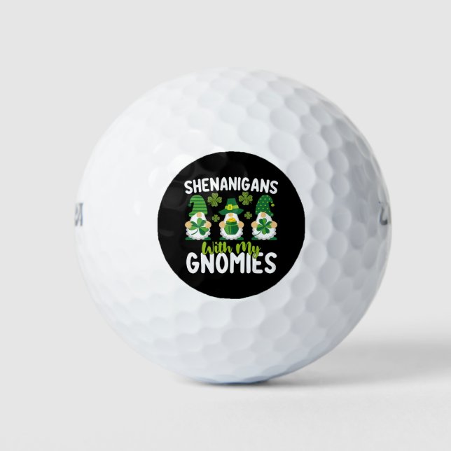 Shenanigans mit meinen Gnomies gewinnen St Patrick Golfball (Vorderseite)