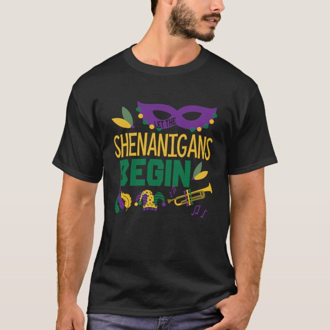 Shenanigans Party Mardi Festival Parade Bead Mardi T-Shirt (Vorderseite)