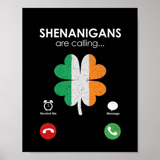 Shenanigans rufen den St. Patrick's Day Funny an Poster (Vorne)