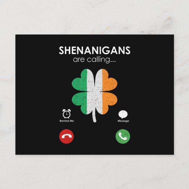 Shenanigans rufen den St. Patrick's Day Funny an Postkarte (Vorderseite)